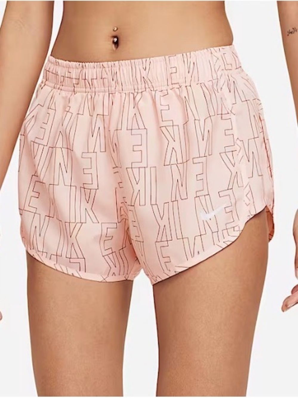 Nike Light Pink Logo-Print Dri-Fit Athletic Shorts